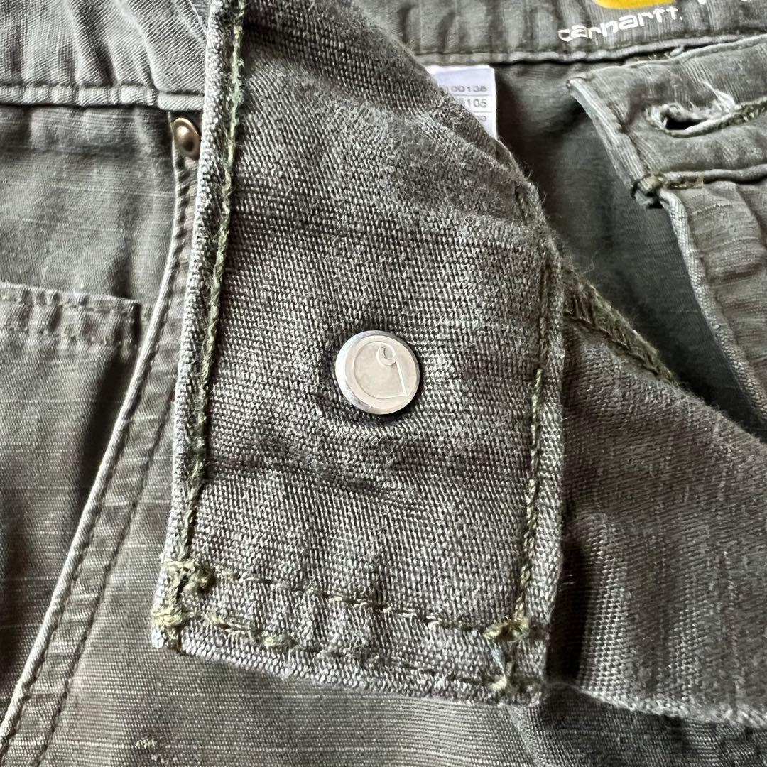 【ダブルニー、ペインターパンツ】カーハート古着リラックスシルエットストリート緑