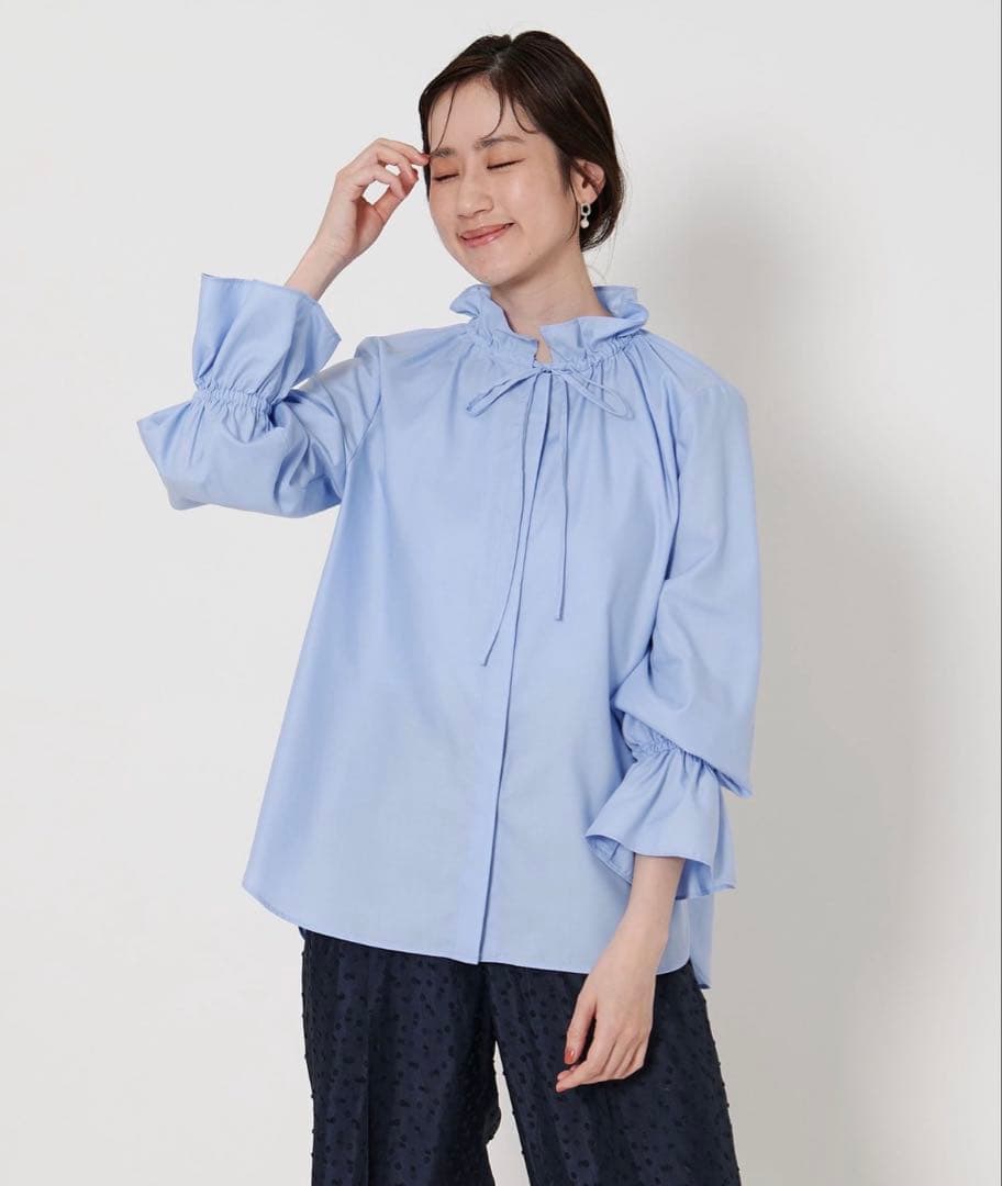 UNITED ARROWS フリルカラー フレアスリーブ ブラウス