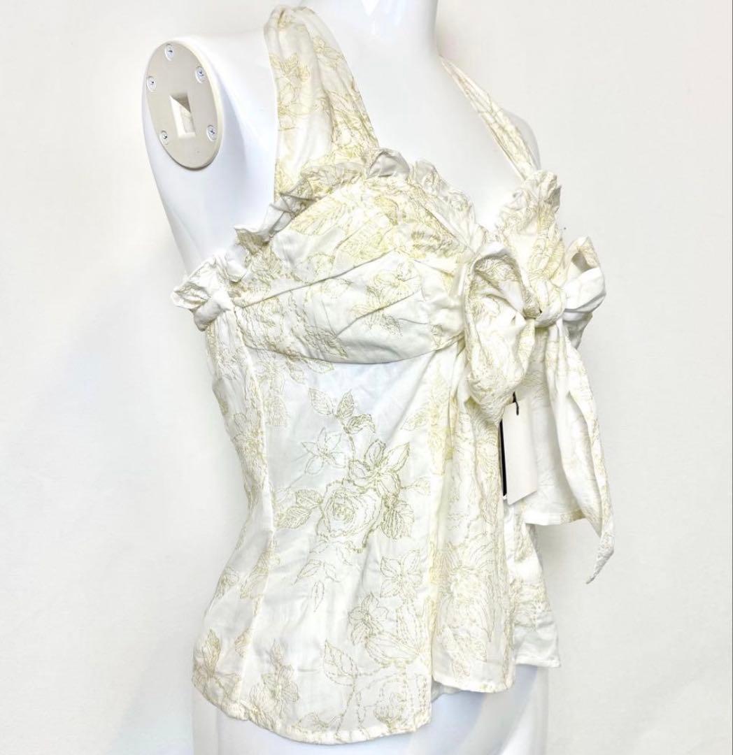 新品タグ付☆ BPN ブラックピースナウ 総柄ビスチェ ホルターネック