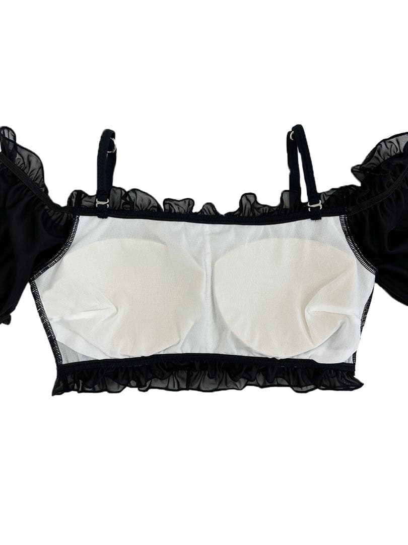 PEAK&PINE シアー素材袖付きオフショルダースカートビキニ（248016）