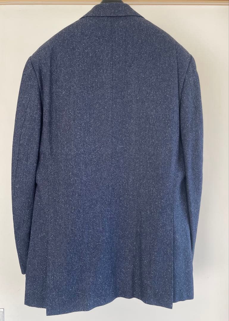 名品！カスタンジア CASTANGIA ジャケット　ネップ　ネイビー　46サイズ