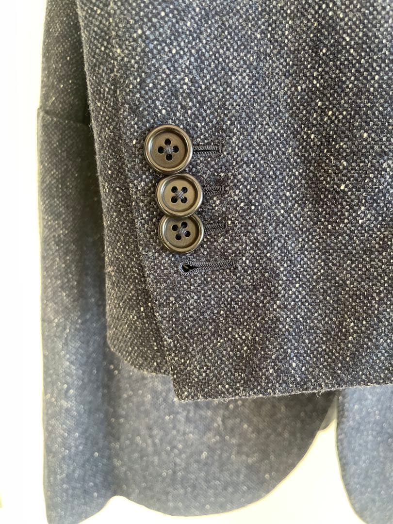 名品！カスタンジア CASTANGIA ジャケット　ネップ　ネイビー　46サイズ