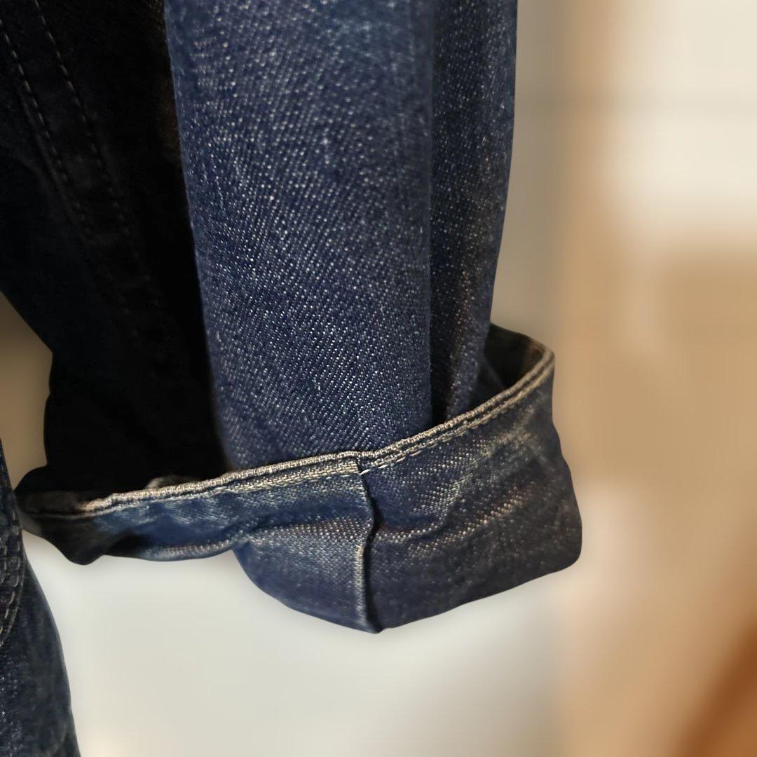 デニムカバーオール コーデュロイ襟