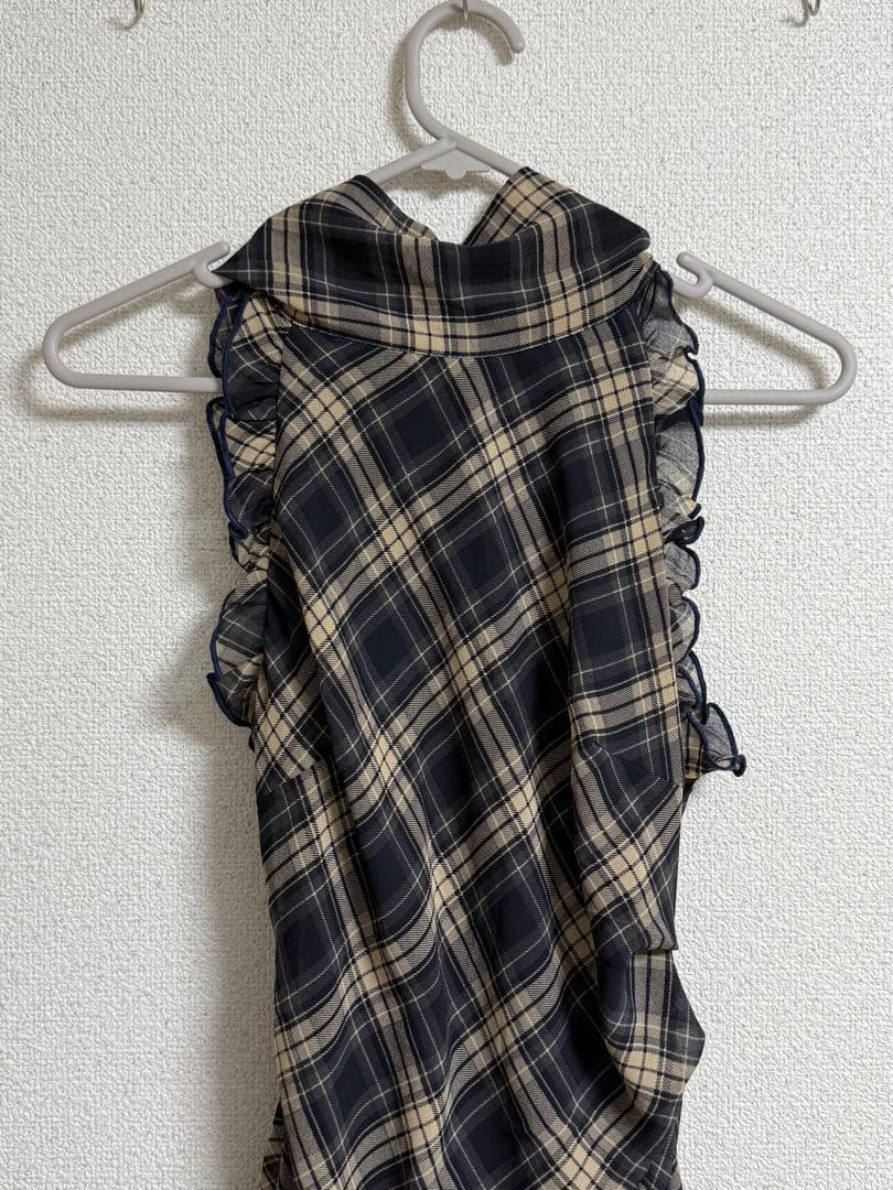 YILON MADE イロンDOLCE CHECK OP ワンピース NAVY