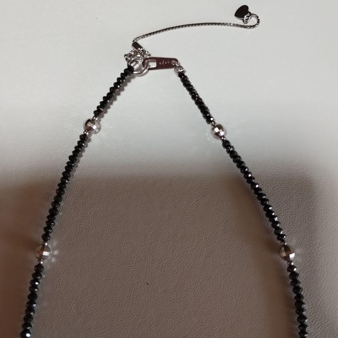 ブラックダイヤモンド ネックレス K18WG　保証書付き