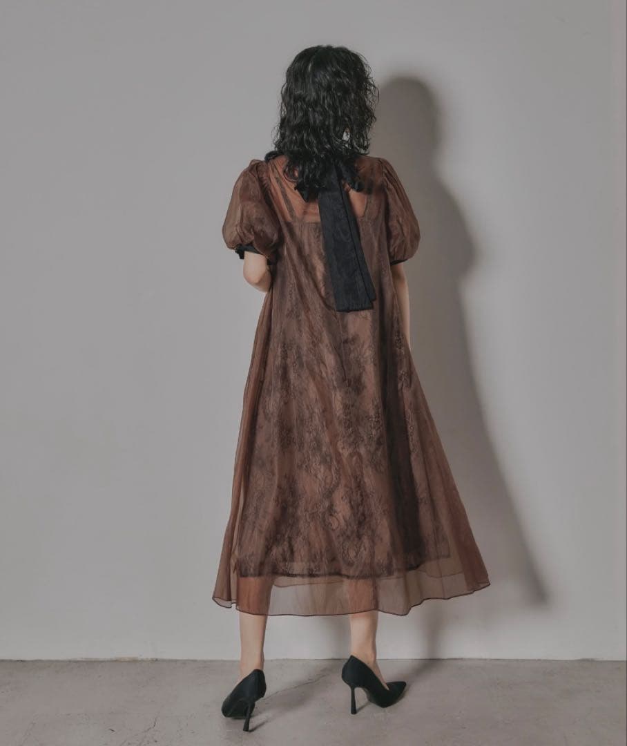 niana Aラインオーガンジーレースレイヤードドレス　Mサイズ　結婚式　妊婦