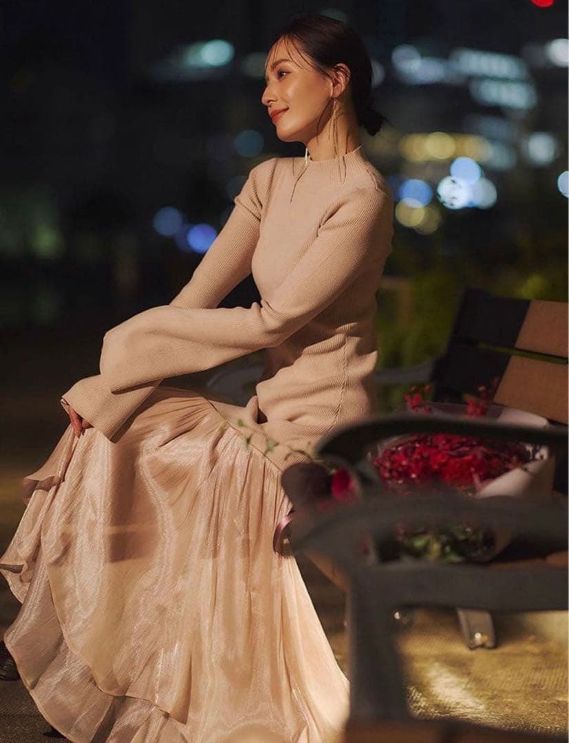 【美品】2024✨完売品 アニュアンス ドッキングニットワンピース 美シルエット