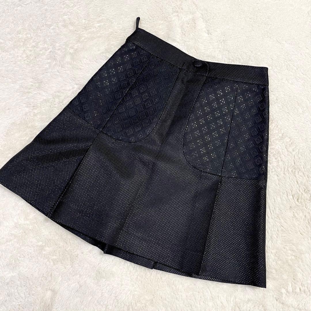 イタリア製 GUCCI グッチ シルク混 スカートスーツ セットアップ ブラック