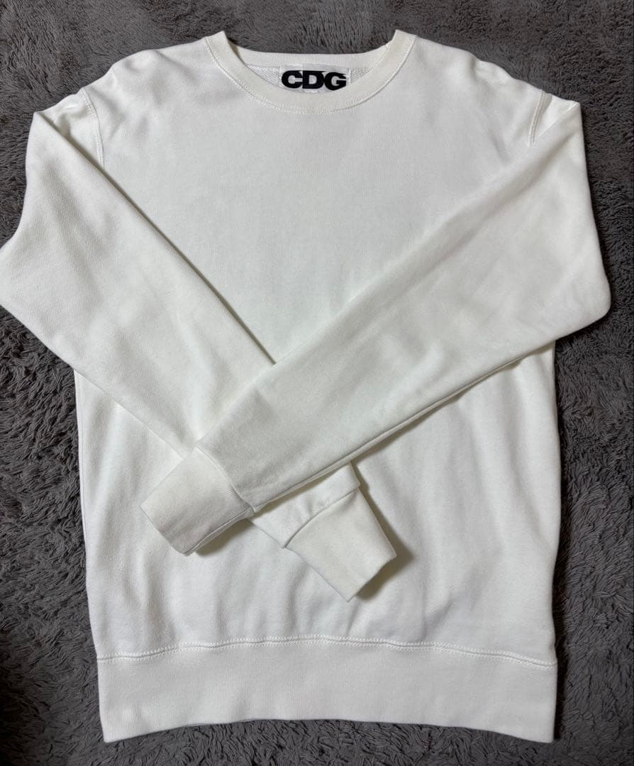 CDG バックロゴプリントスウェット トレーナー　ホワイト　S