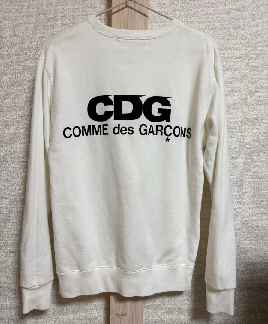 CDG バックロゴプリントスウェット トレーナー　ホワイト　S