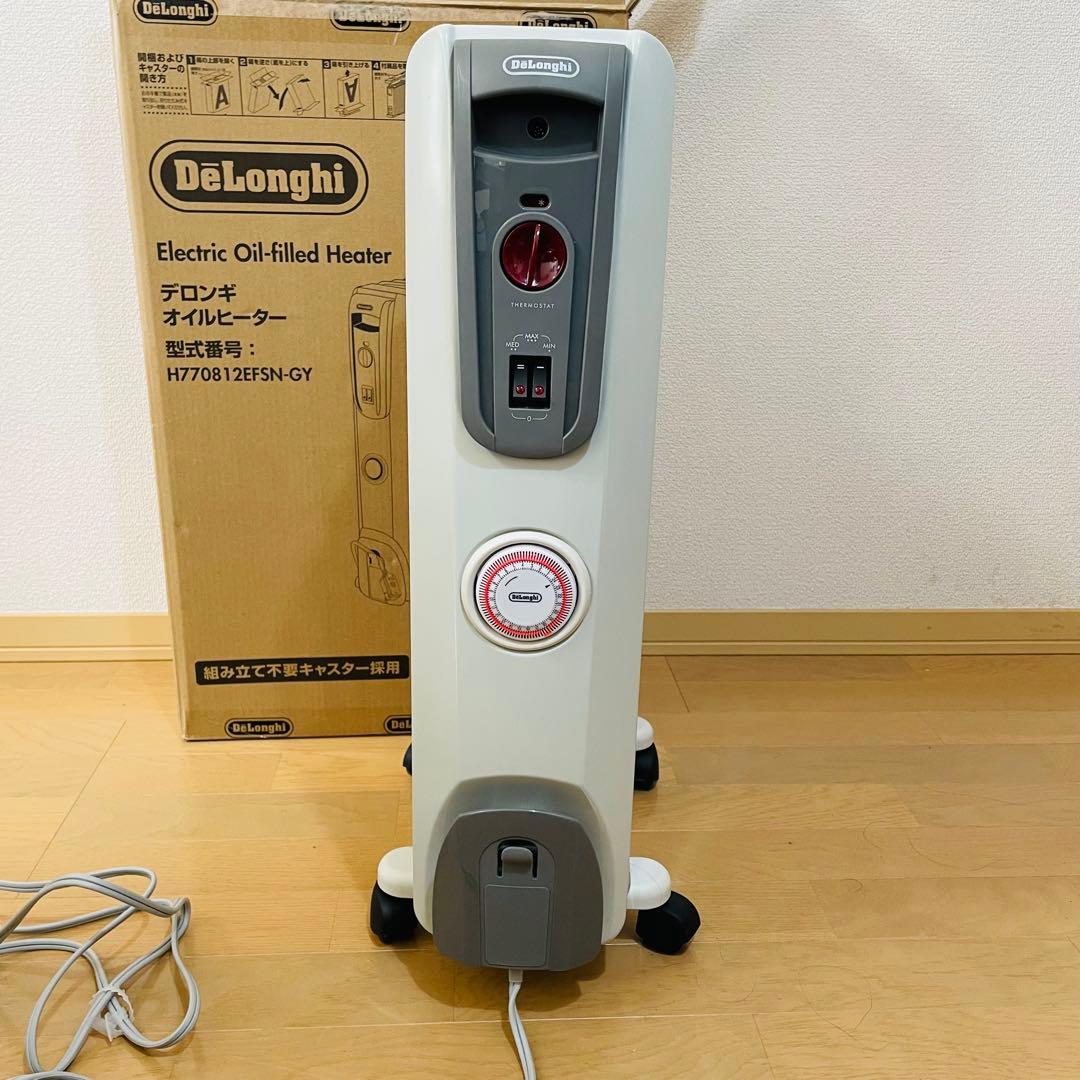 未使用級✨　デロンギ H770812EFSN-GY オイルヒーター 1200W