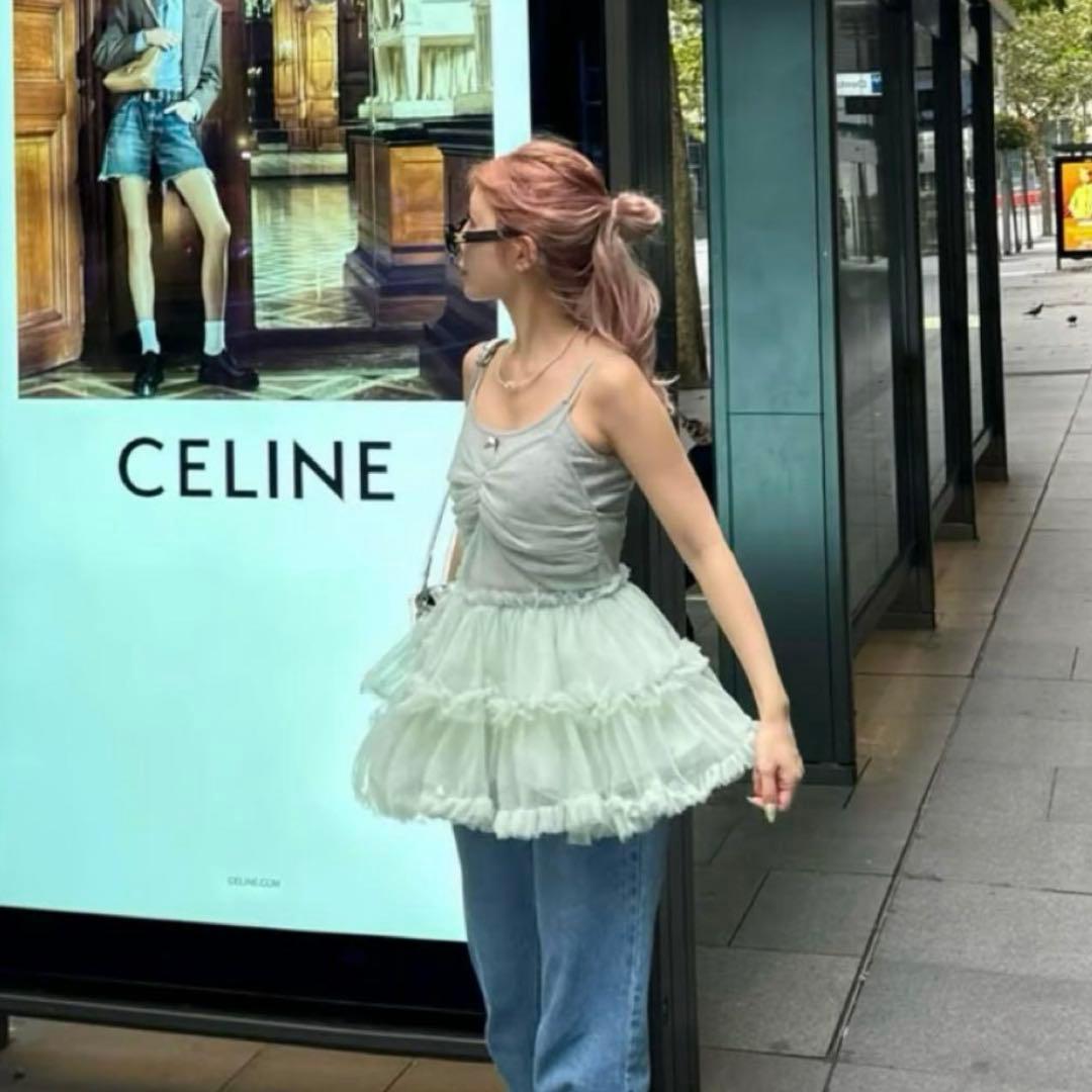 fairy tulle peplum tops トリートユアセルフ