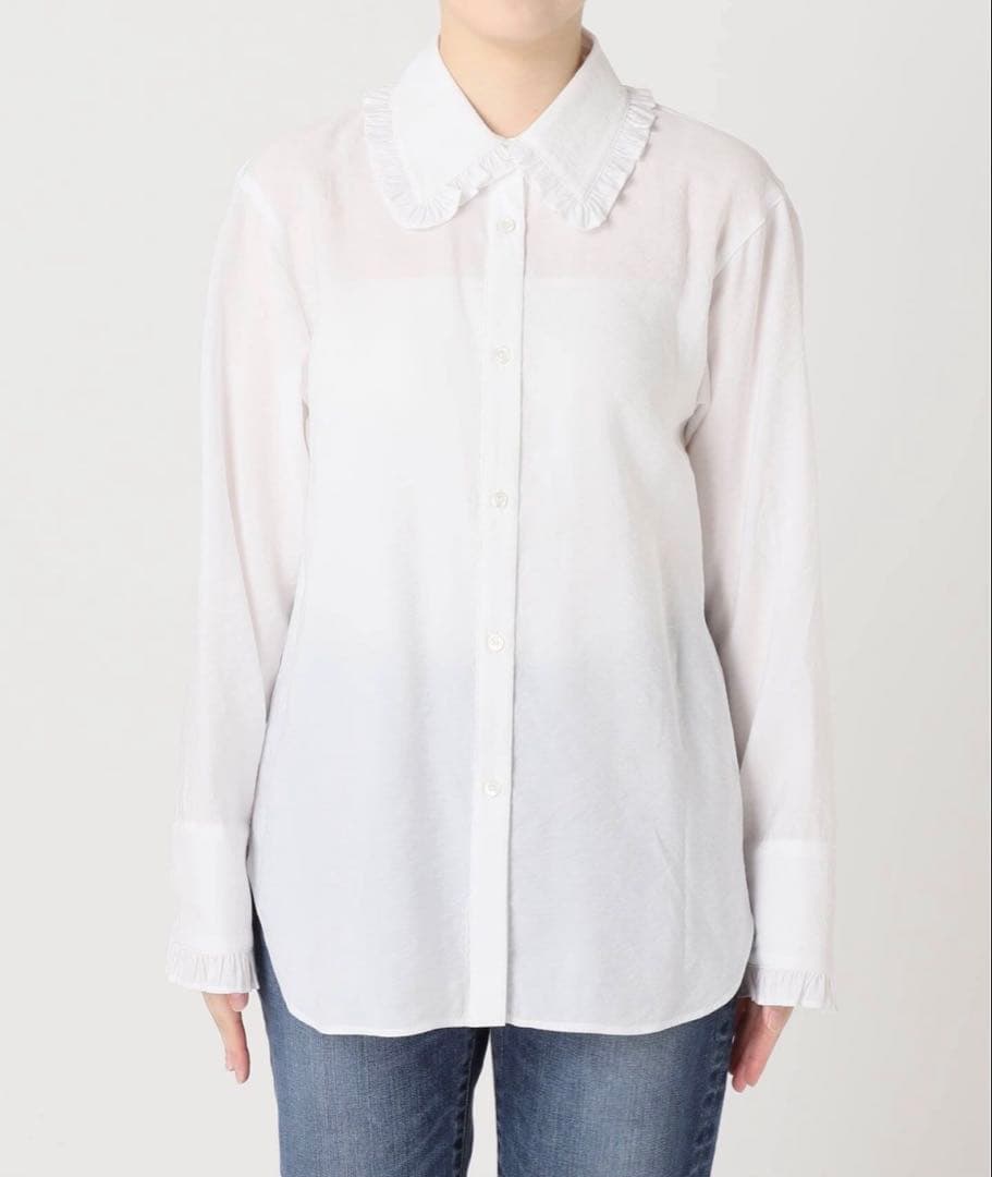 スピック&スパン　フリルカラーブラウス　ホワイト　タグ付き新品未使用