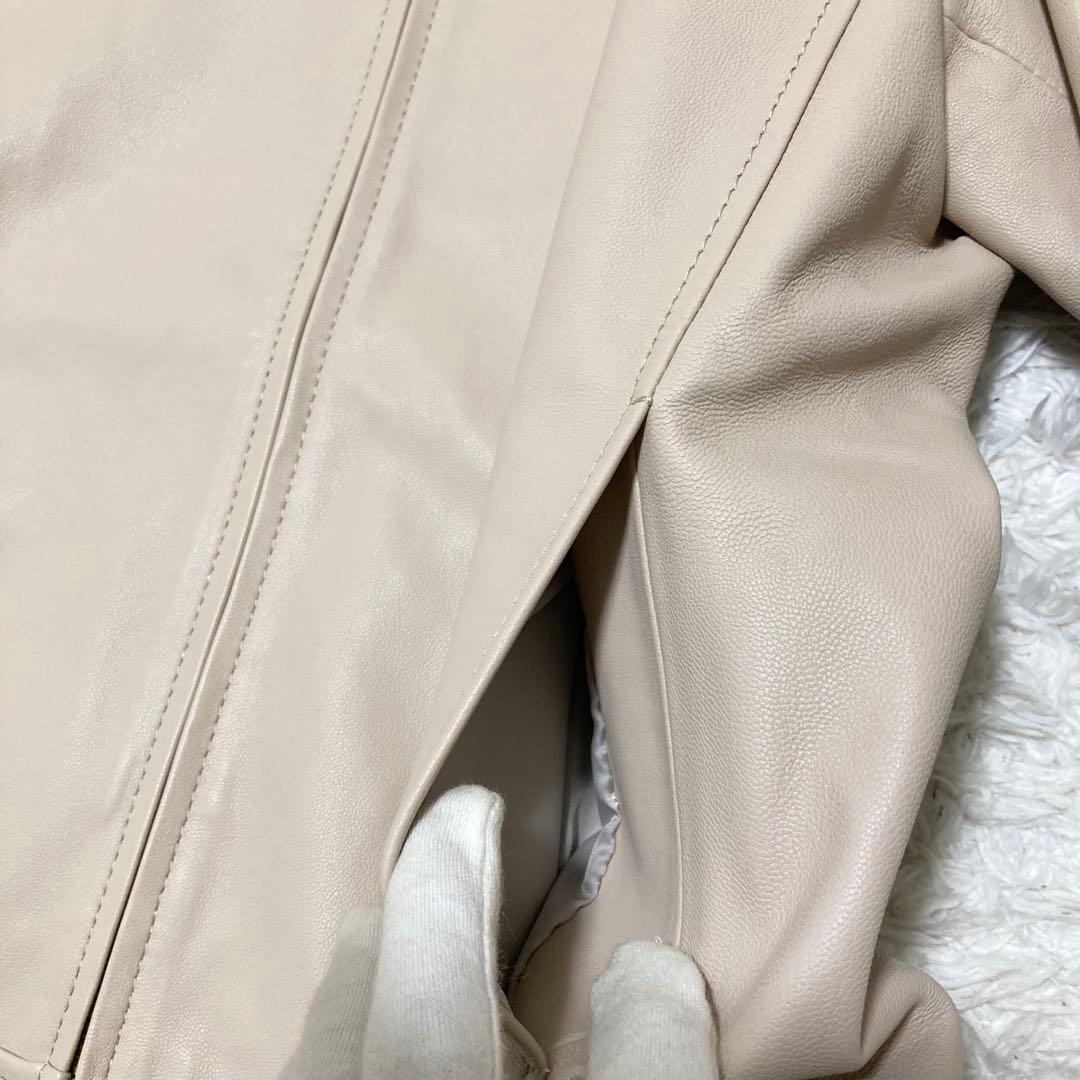美品♡ 大きいサイズ3 クミキョク レザージャケット ノーカラー 羊革 L相当
