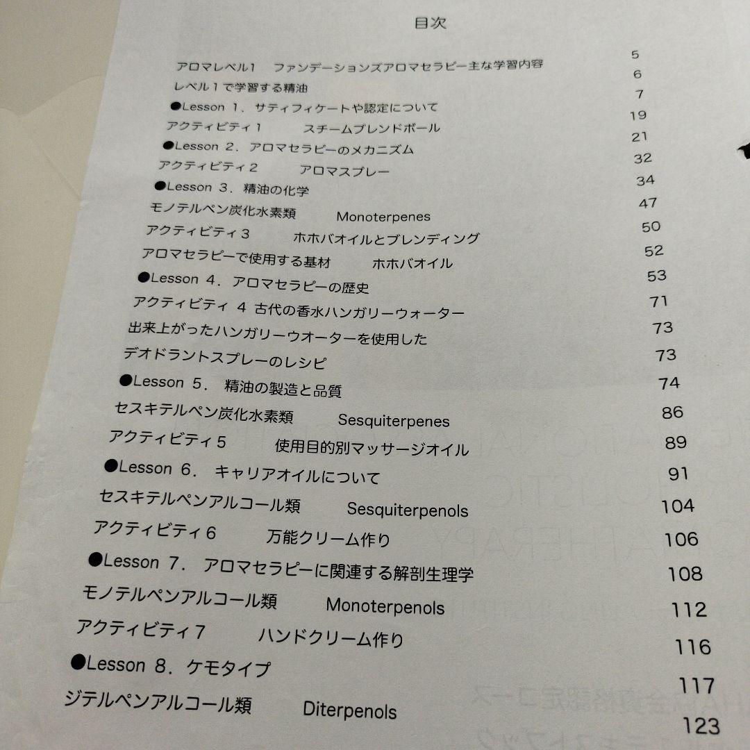 アロマセラピー米国NAHA協会　アロマ資格資料　レベル1.2