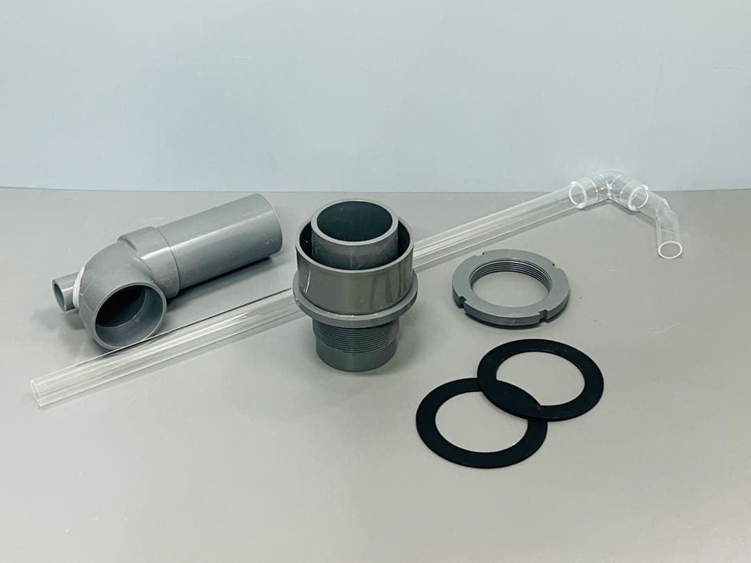 オーバーフロー水槽H450用　三重管セット　40A バルソケ仕様