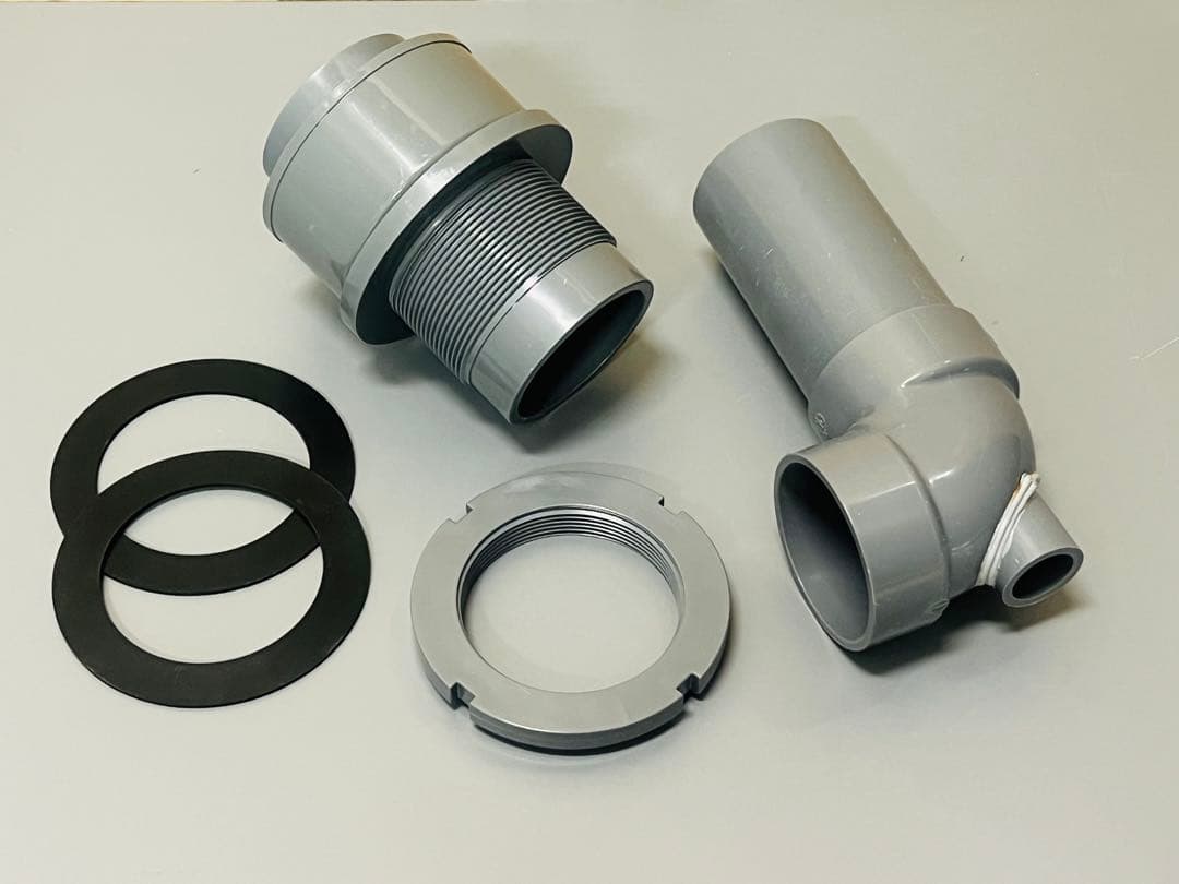 オーバーフロー水槽H450用　三重管セット　40A バルソケ仕様