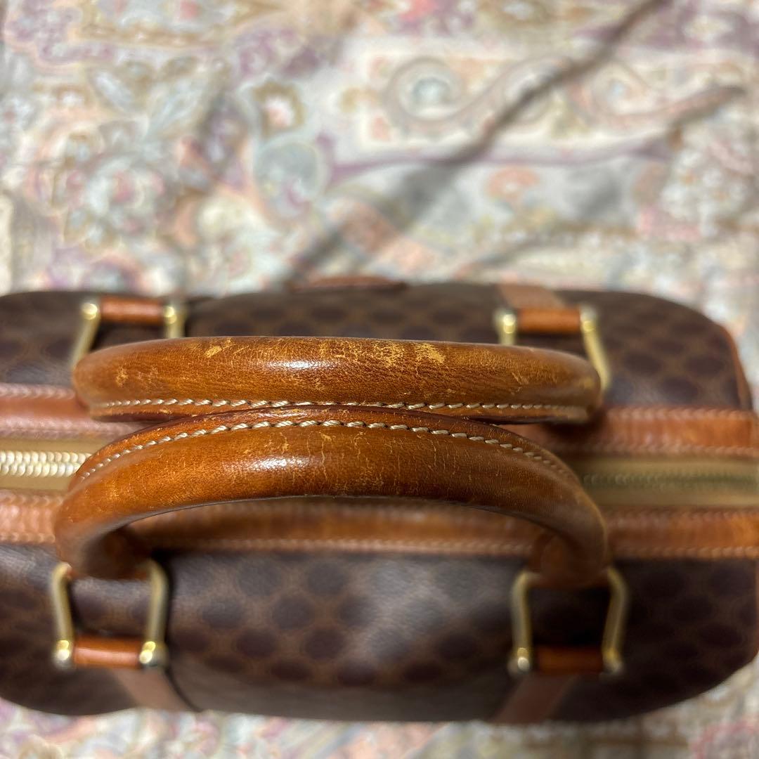 CELINE ブラウンレザードラムバッグ