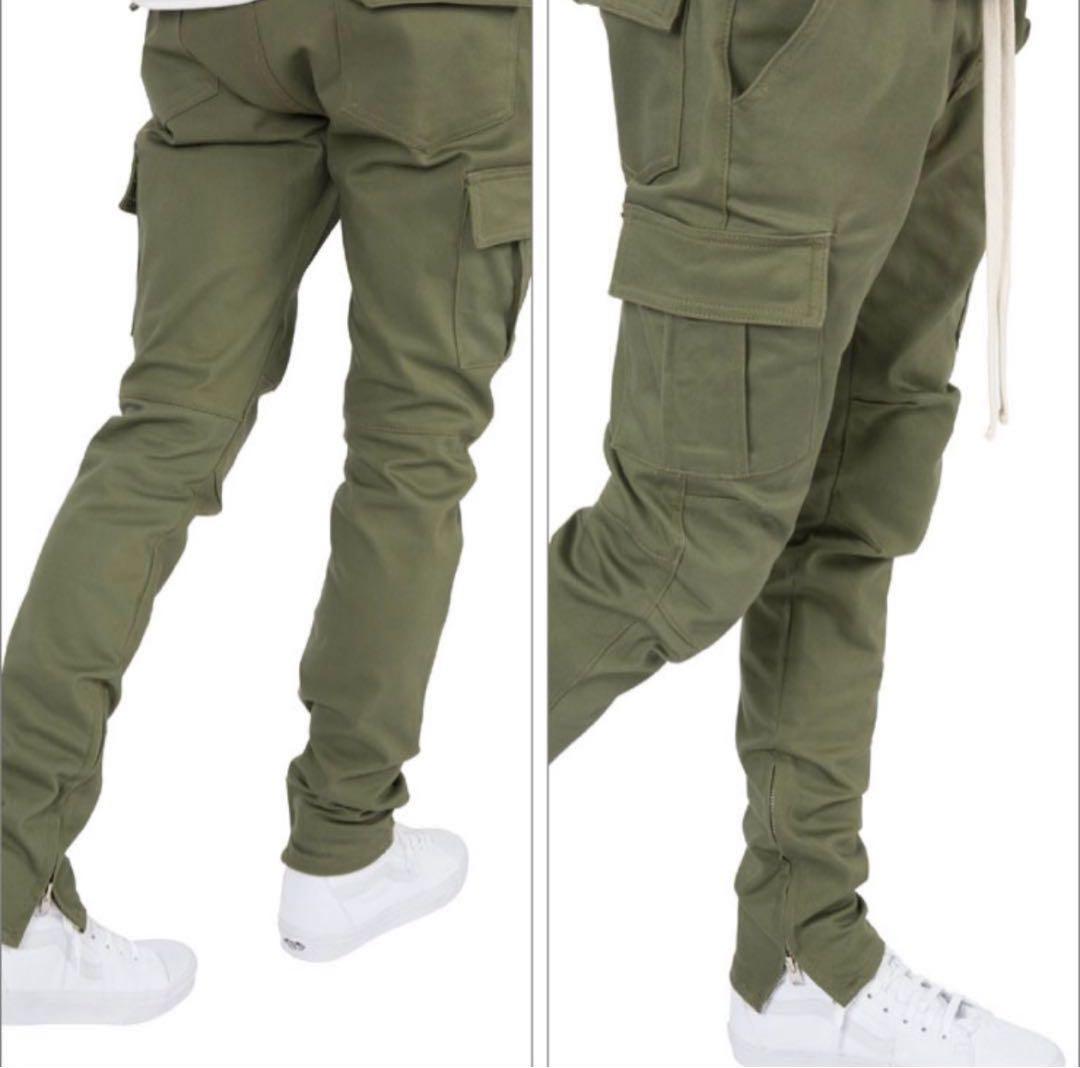 b1494✨新品タグ付✨【mnml】カーゴパンツ　ジョガーパンツ　Olive　M