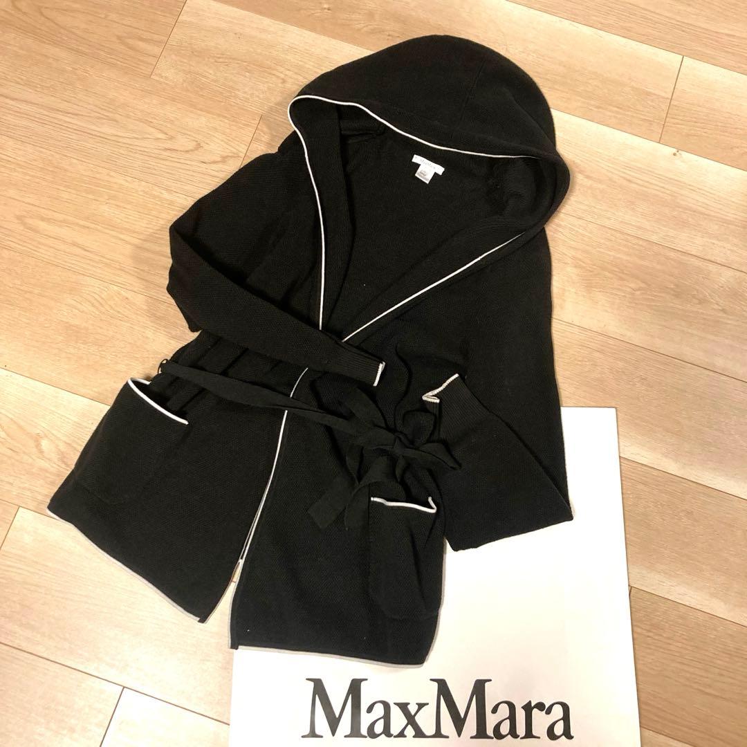 売約済み　MaxMara フード付きカーディガン 黒