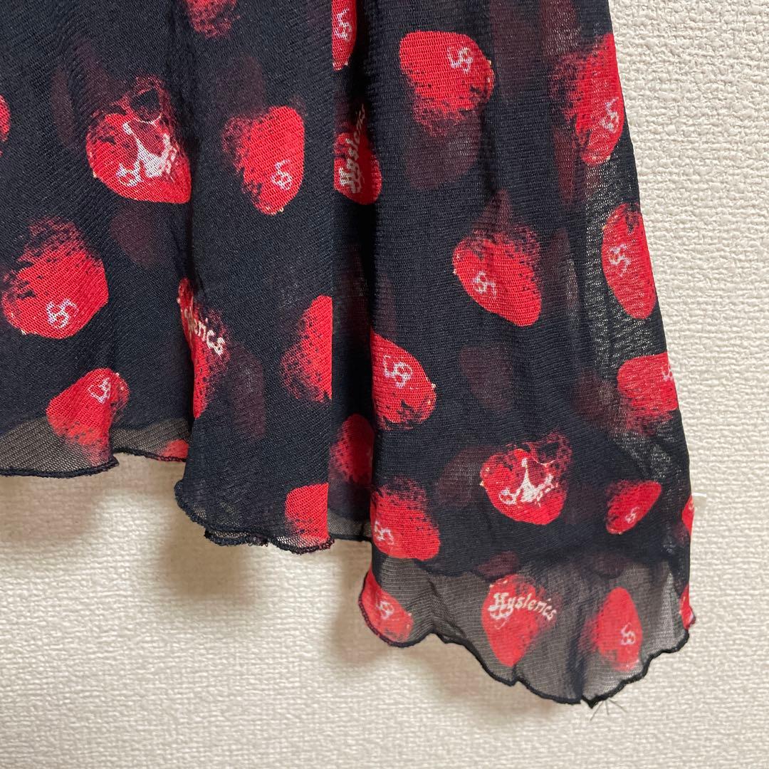 Hysteric Glamour Hysterics黒赤苺シースルーキャミソール