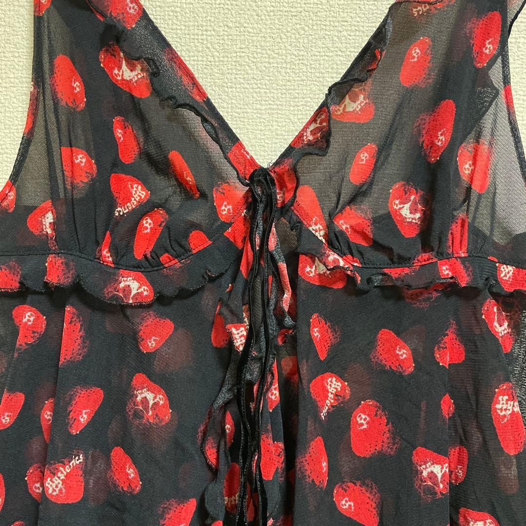 Hysteric Glamour Hysterics黒赤苺シースルーキャミソール