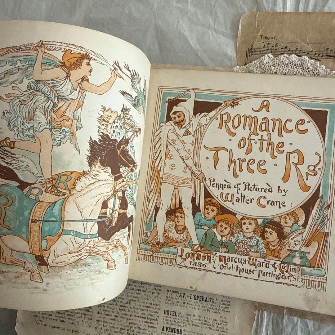 稀少アンティーク美しい挿絵のイギリス絵本ウォルタークレイン洋書ジャンクジャーナル