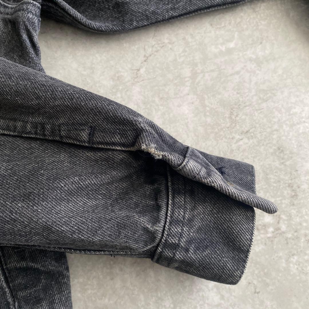 80s Lee 220 先染め ブラック デニム ジャケット 実寸 42