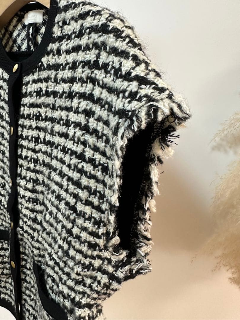 Ballsey美品⭐️ニットコンビツイードフレンチスリーブジレトゥモローランド