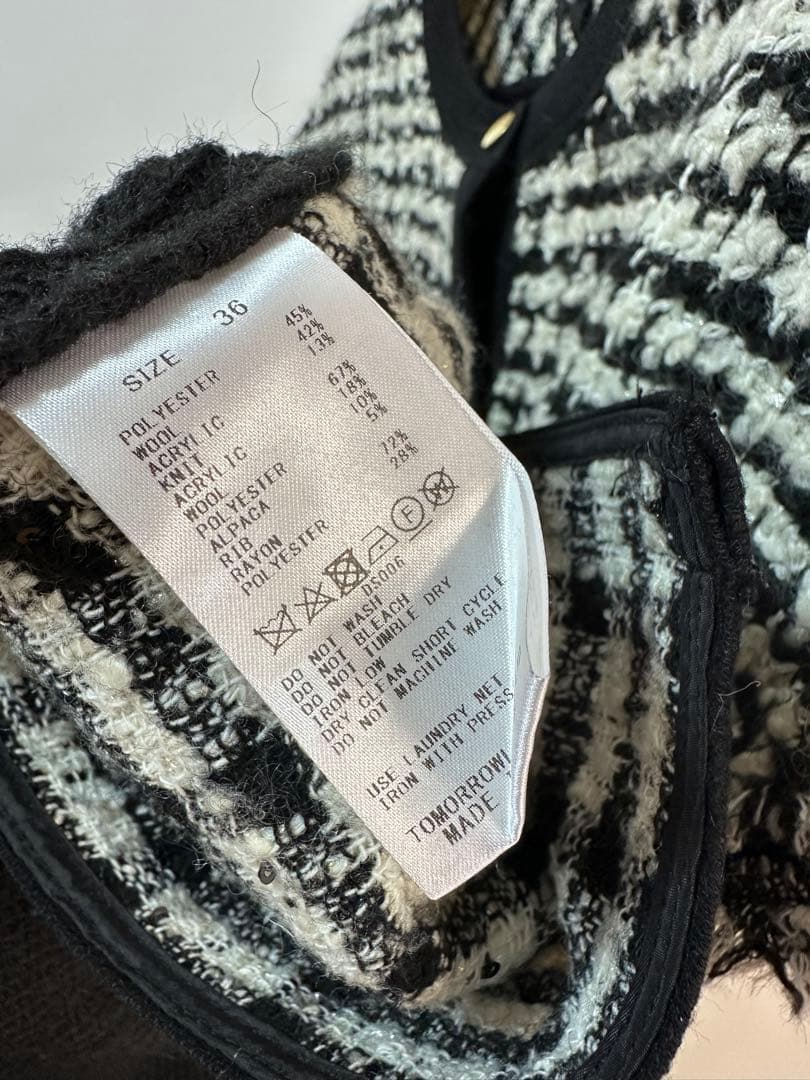 Ballsey美品⭐️ニットコンビツイードフレンチスリーブジレトゥモローランド