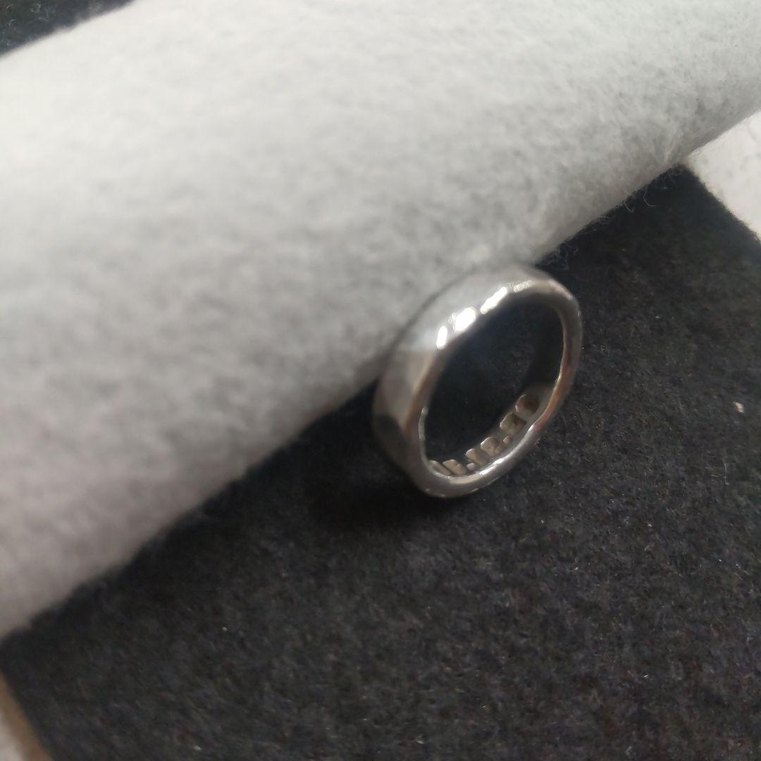 市松　リング　シルバー　槌目模様　槌目加工　約2号