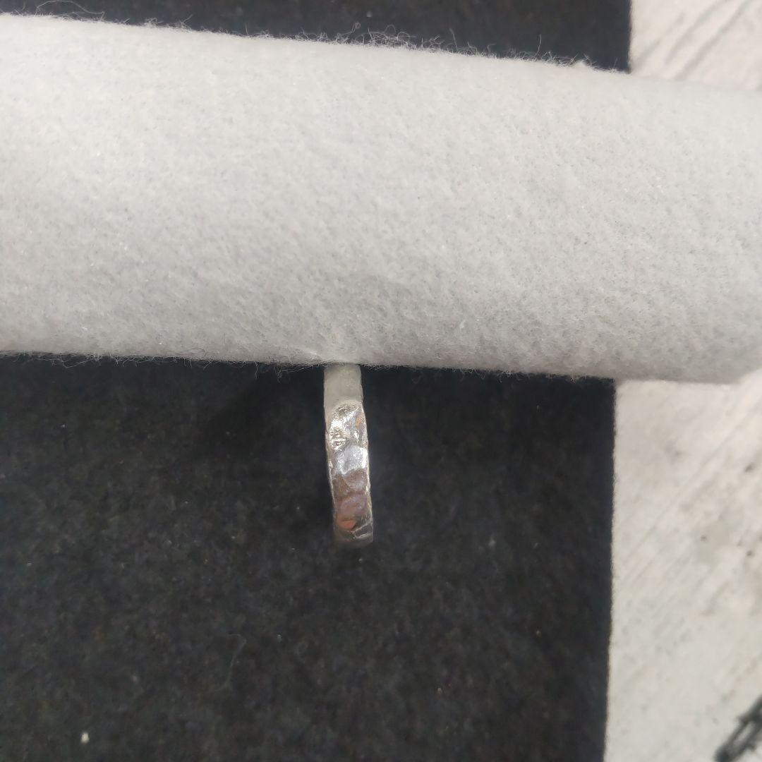 市松　リング　シルバー　槌目模様　槌目加工　約2号