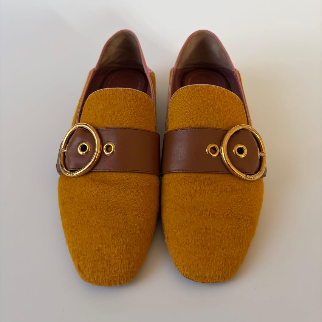 BALLY バリー ハラコ ローファー LOTTIE 39 イエロー　美品