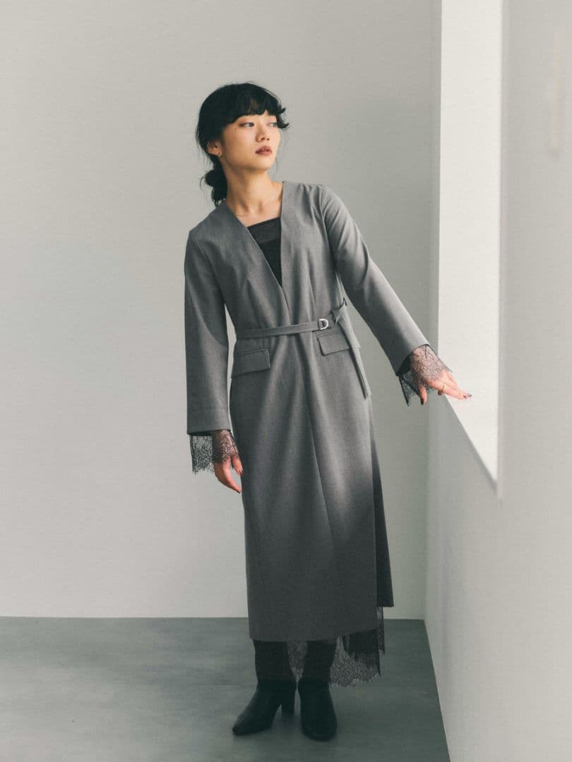 STRATA エストラータ レースドッキングキャミセットワンピース グレー