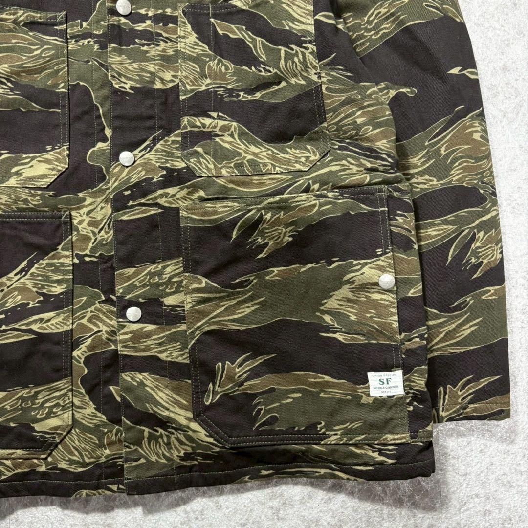 ササフラス カモフラ 中綿 カバーオール ジャケット カーキ XL 日本製