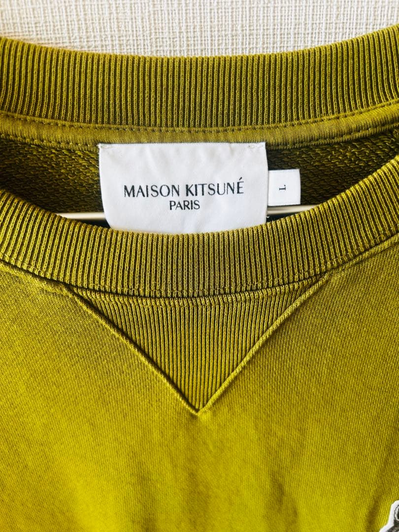 MAISON KITSUNÉ オリーブグリーン トレーナー L