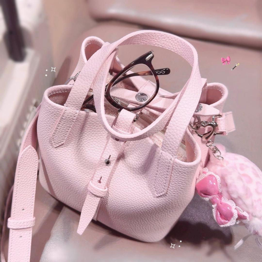 Beryl ベリル リサイクルレザーバケツバッグ コットンキャンディーピンク