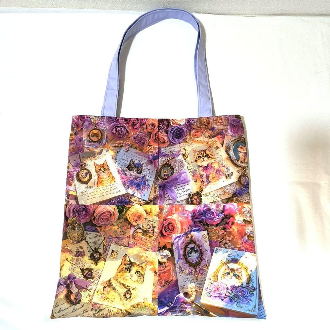 La luna様】ハンドメイドオーダー★男女猫兎★大容量フラットトートバッグ3点