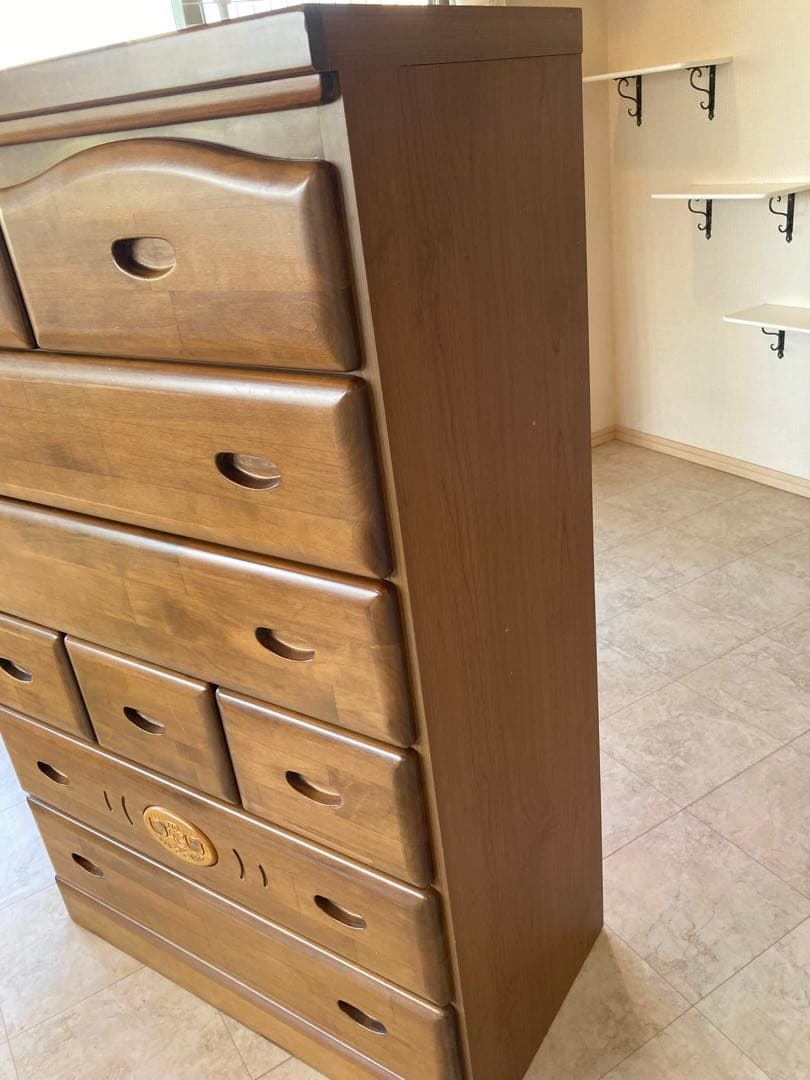 【たのメル便発送】 天然木 整理タンス 6段