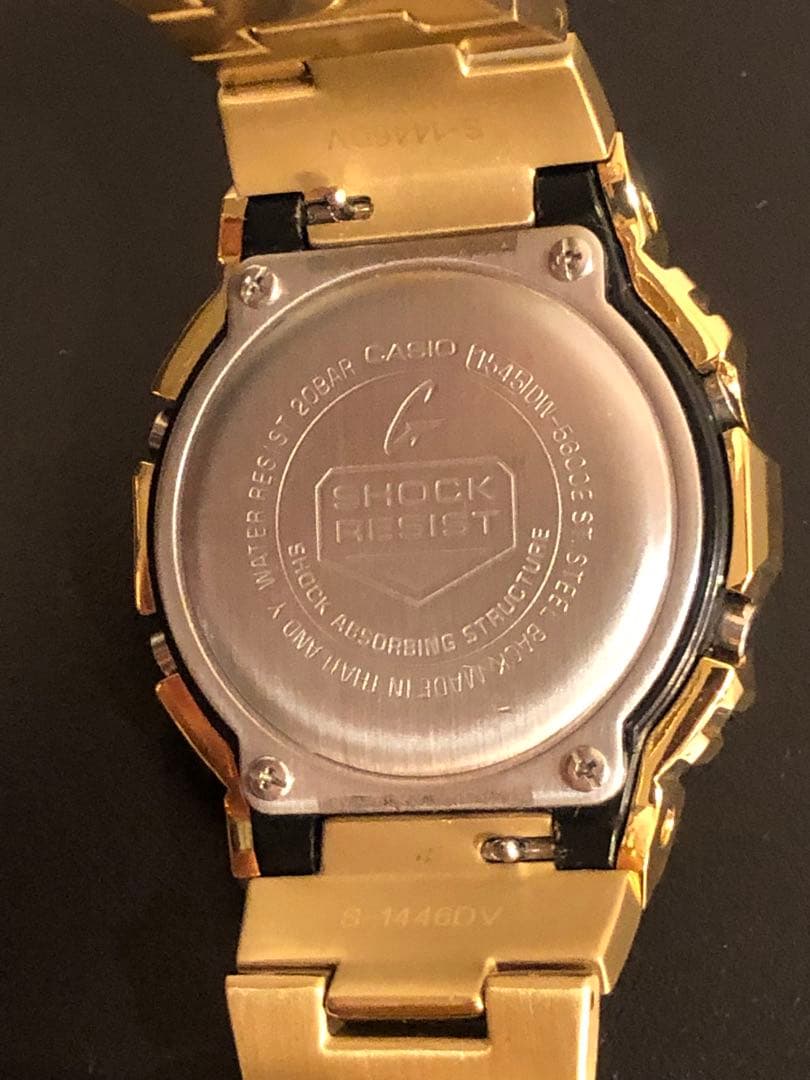中古品　G-SHOCK DW5600 フルメタルカスタム　ゴールド