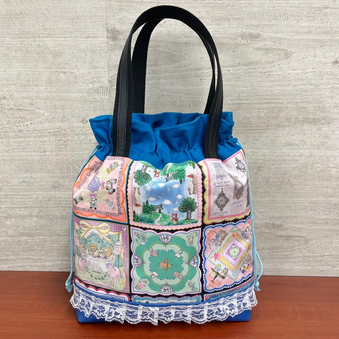 yukiemon ハンドメイド　ビッグトートバック＆巾着トートバック　①別口分