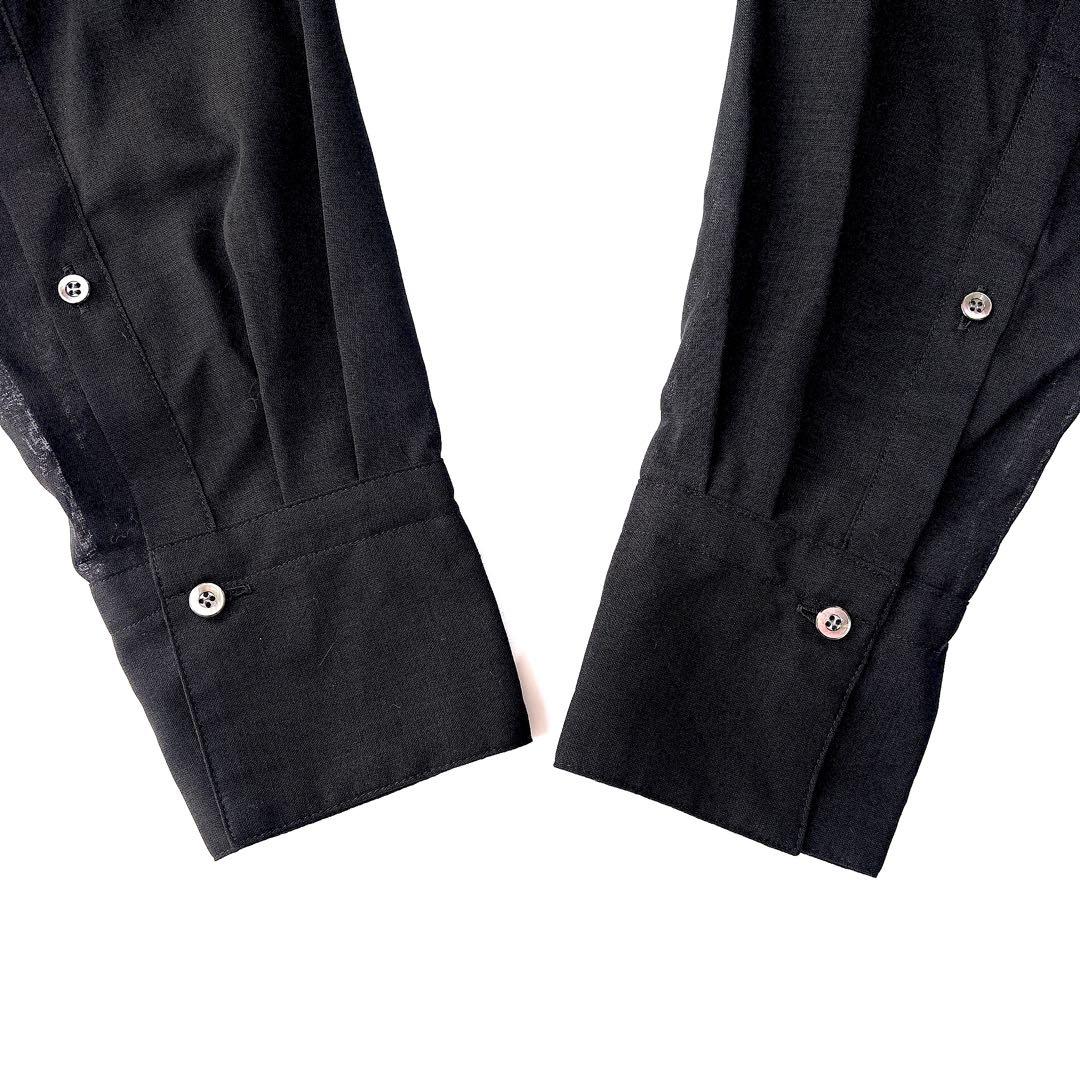 レ*ン様 美品⁑Chaos カオス　ウール混ロングシアーシャツ　ブラック　ビッグ