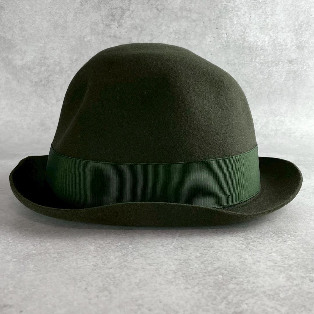 美品　ボルサリーノ　アレッサンドリア　ファー　フェルトハット　スモールブリム　緑