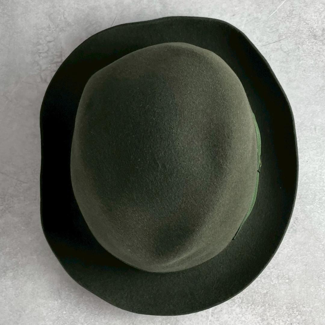 美品　ボルサリーノ　アレッサンドリア　ファー　フェルトハット　スモールブリム　緑