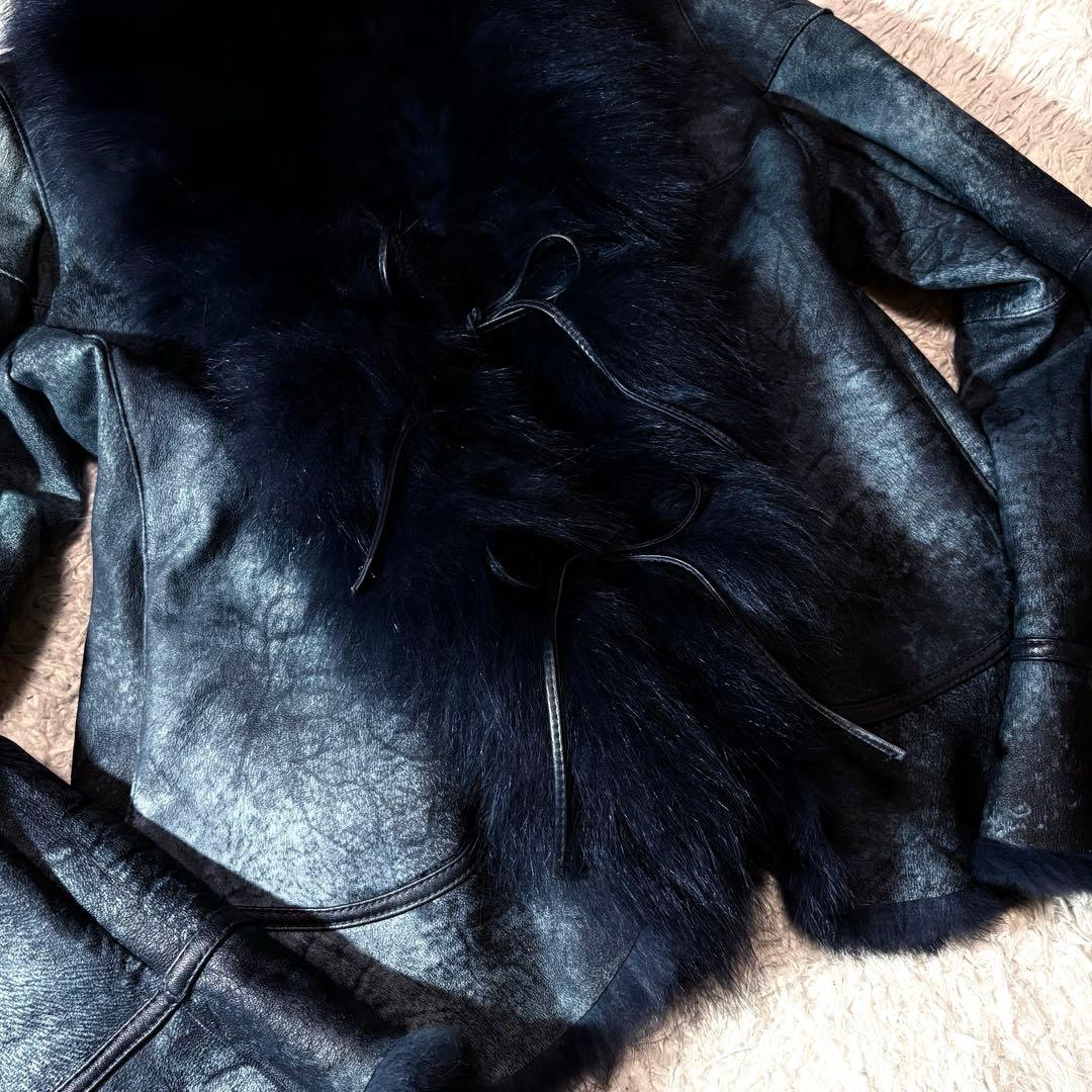 ジャケット・アウター fairy grunge far rabbit leather jacket