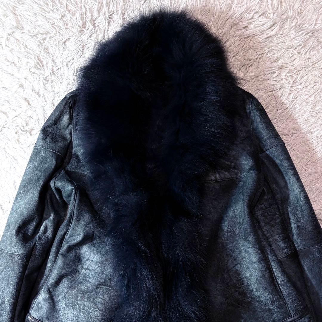 ジャケット・アウター fairy grunge far rabbit leather jacket