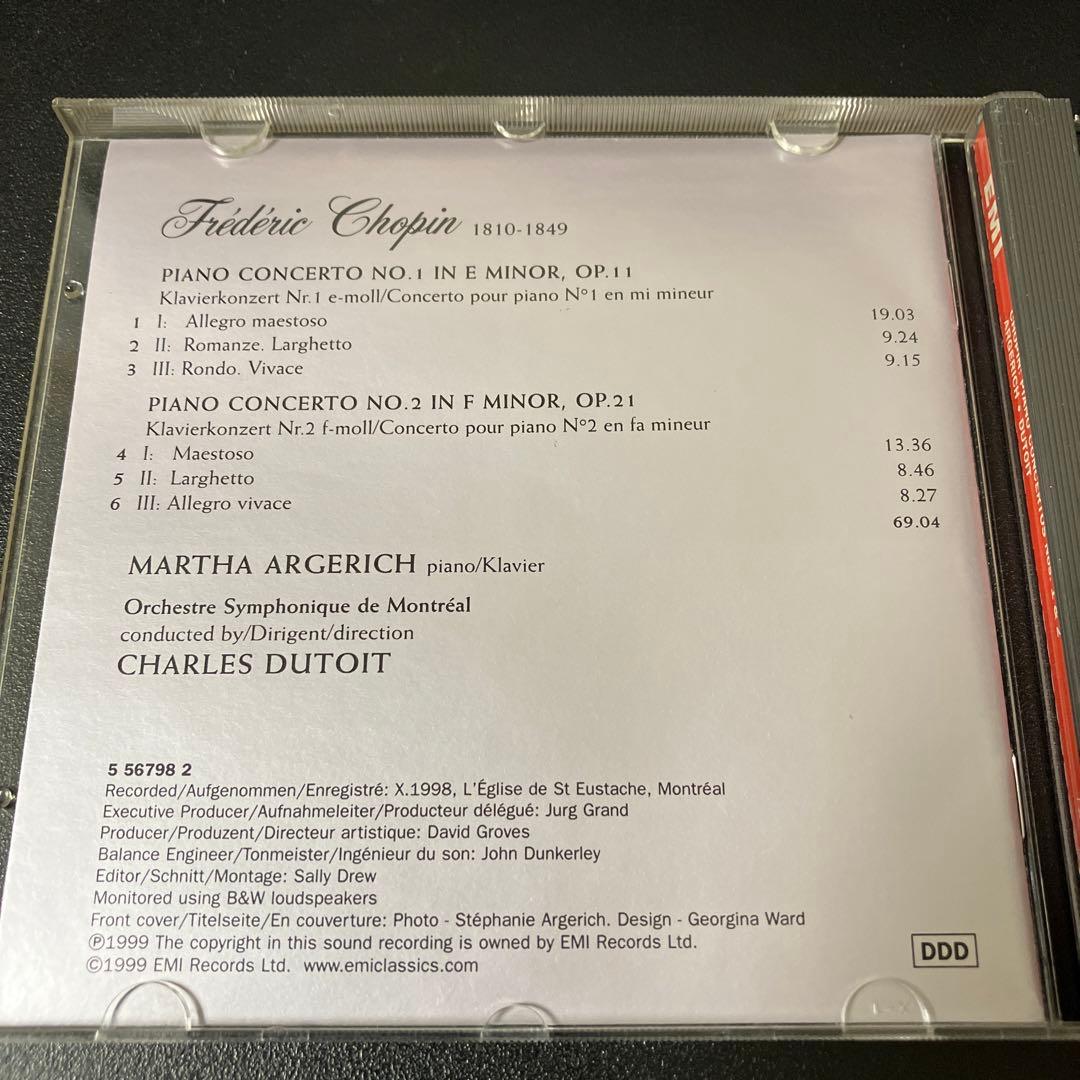 【売約済】アルゲリッチ(p) デュトワ＆OSM／ショパンp協奏曲第1番＆第2番