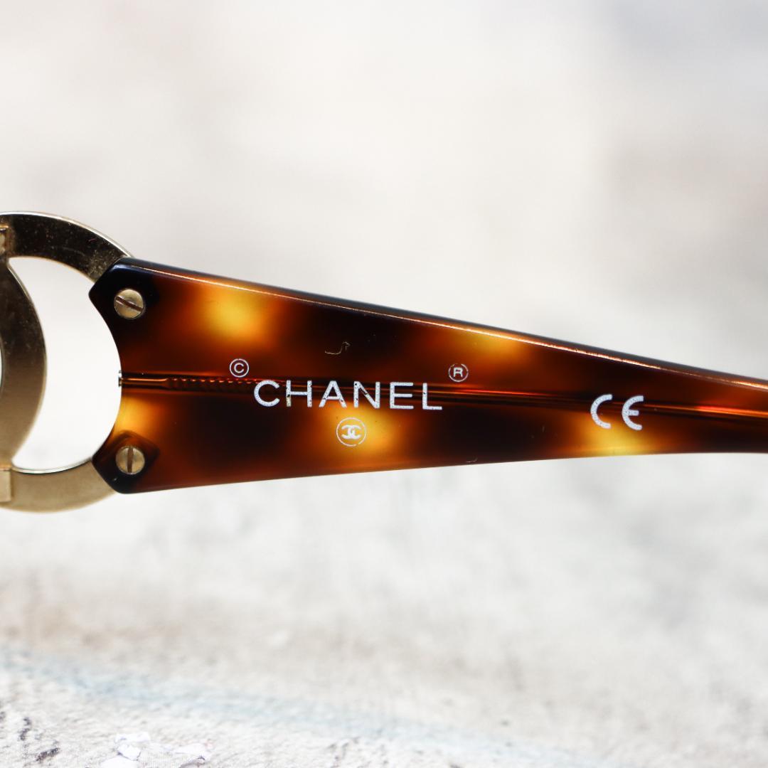 CHANEL シャネル CCロゴ サングラス べっ甲 ブラウン レディース