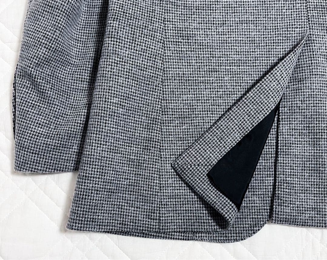 新品 未使用 タグ付き LES MUES ジャケット 尾州 グレー 織柄