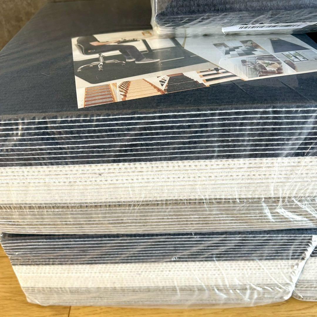 【90枚】タイルカーペット 防音 フロアマット ジョイントマット ネイビー モカ